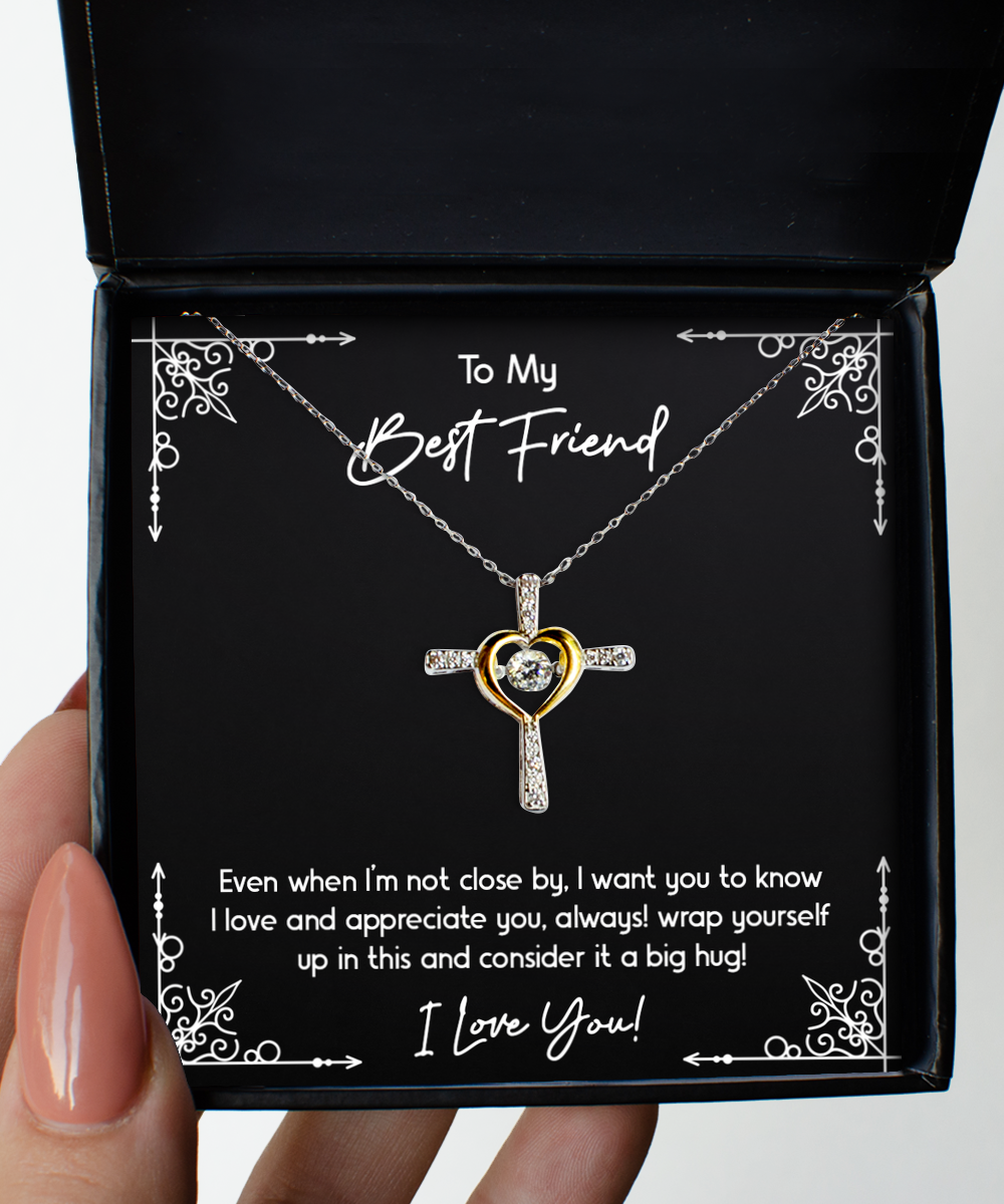 To My Friend Gifts, I Love You, Cross Dancing Necklace For Women, Birthday Jewelry Gifts From Bestie