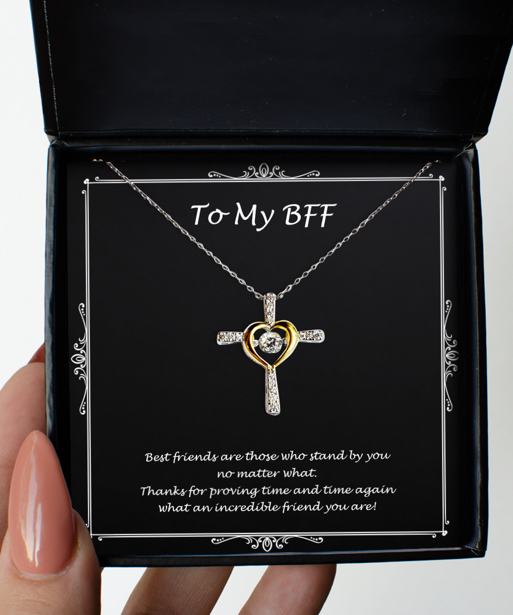 To My Friend Gifts, An Incredible Friend You Are, Cross Dancing Necklace For Women, Birthday Jewelry Gifts From Bestie