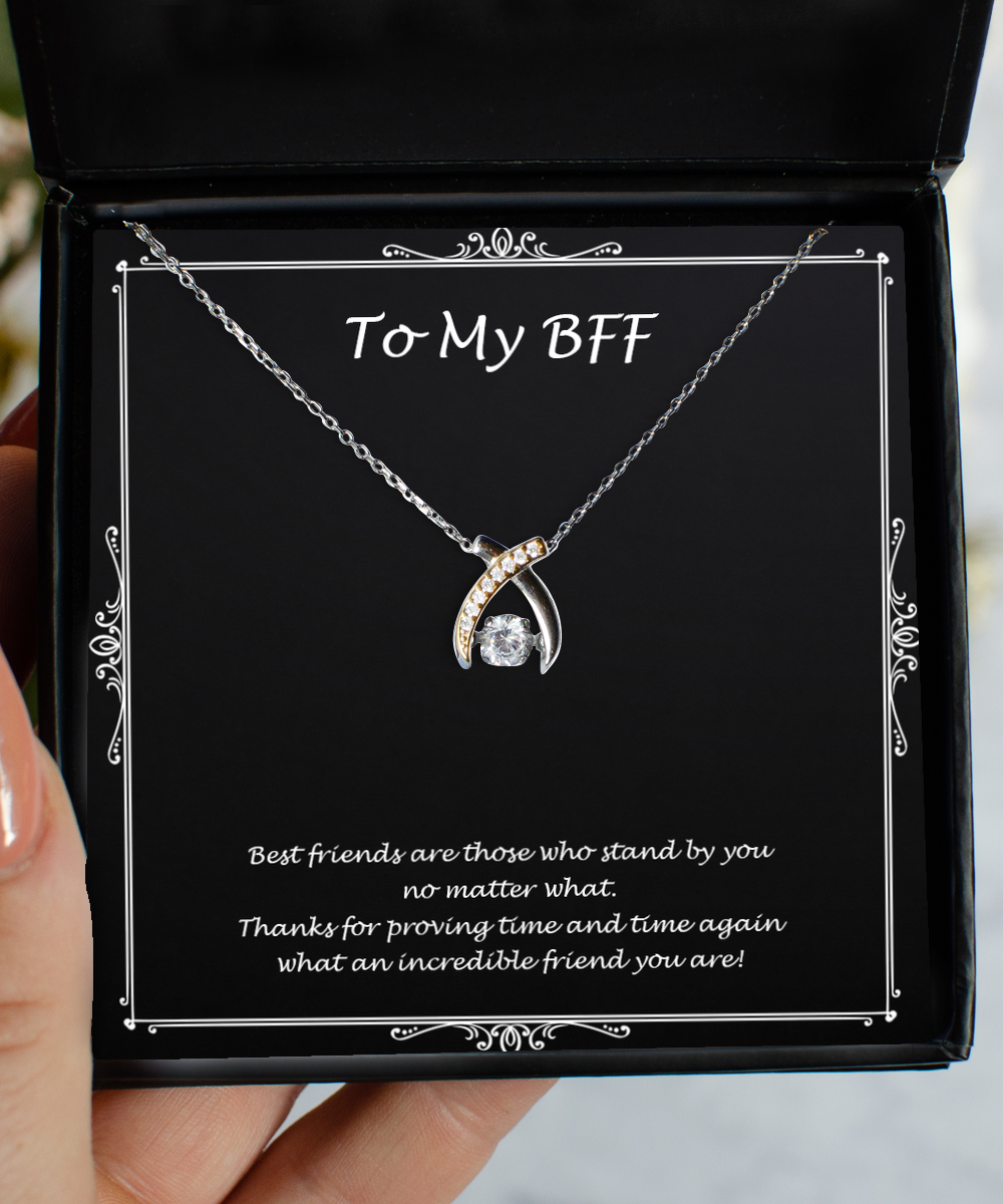 To My Friend Gifts, An Incredible Friend You Are, Wishbone Dancing Necklace For Women, Birthday Jewelry Gifts From Bestie