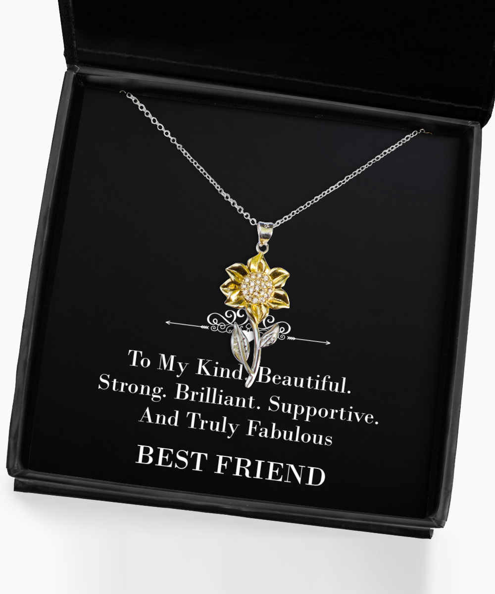To My Friend Gifts, Truly Fabulous, Sunflower Pendant Necklace For Women, Birthday Jewelry Gifts From Bestie
