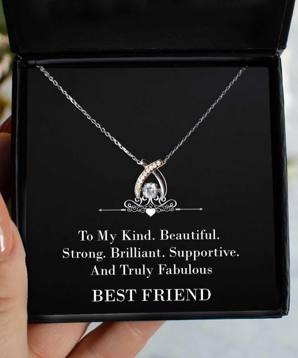 To My Friend Gifts, Truly Fabulous, Wishbone Dancing Necklace For Women, Birthday Jewelry Gifts From Bestie