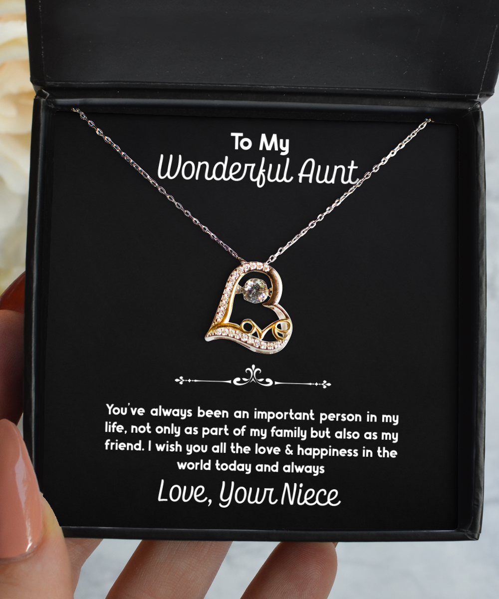 To My Aunt  Gifts, Important Person In My Life, Love Dancing Necklace For Women, Aunt  Birthday Jewelry Gifts From Niece