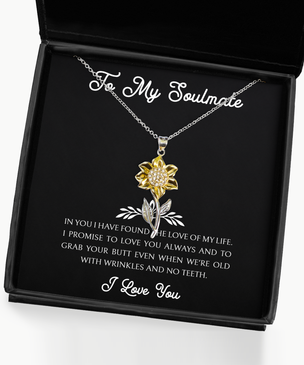 To My Girlfriend, I Promise To Love You Always, Sunflower Pendant Necklace For Women, Anniversary Birthday Valentines Day Gifts From Boyfriend