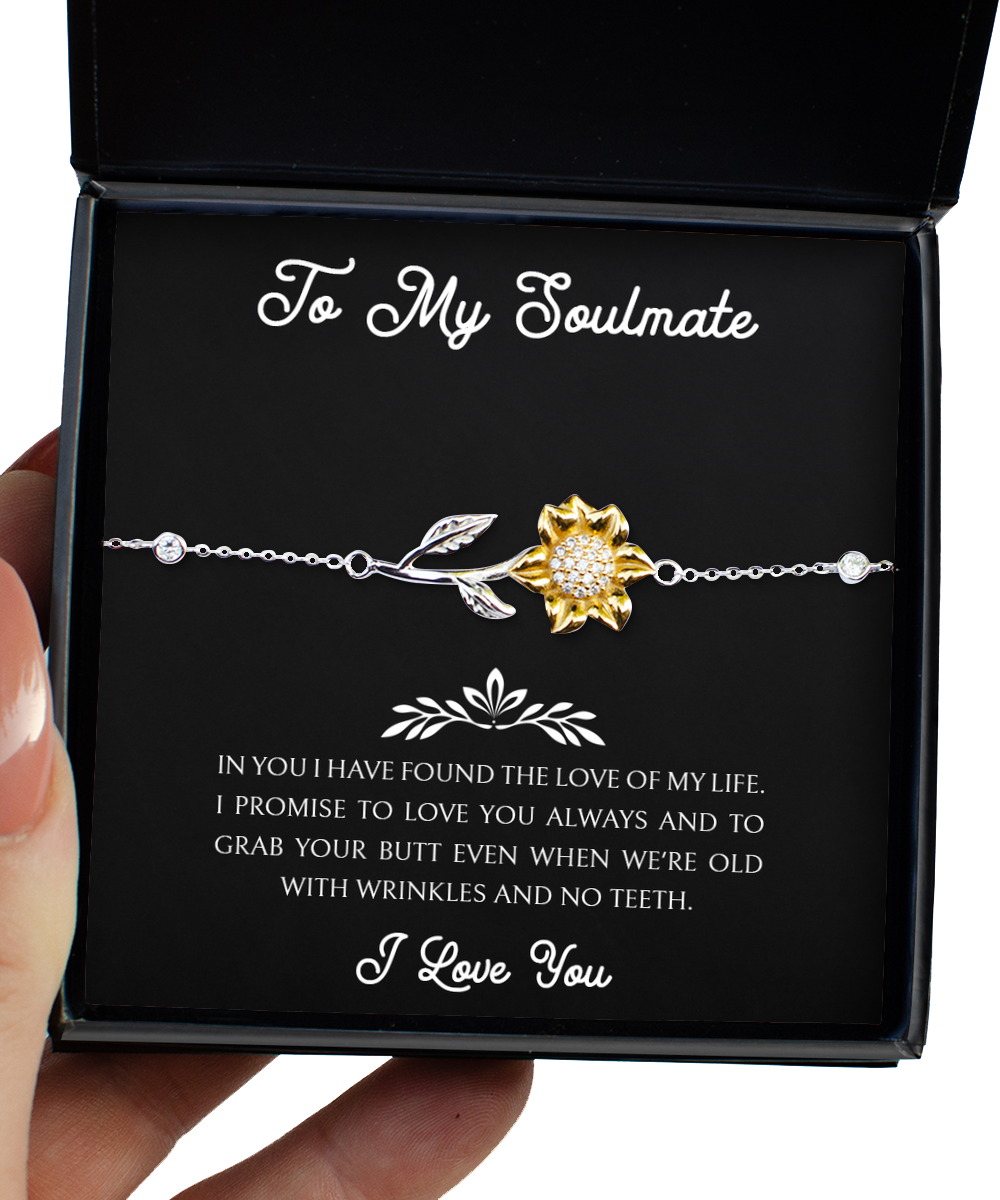 To My Girlfriend, I Promise To Love You Always, Sunflower Bracelet For Women, Anniversary Birthday Valentines Day Gifts From Boyfriend