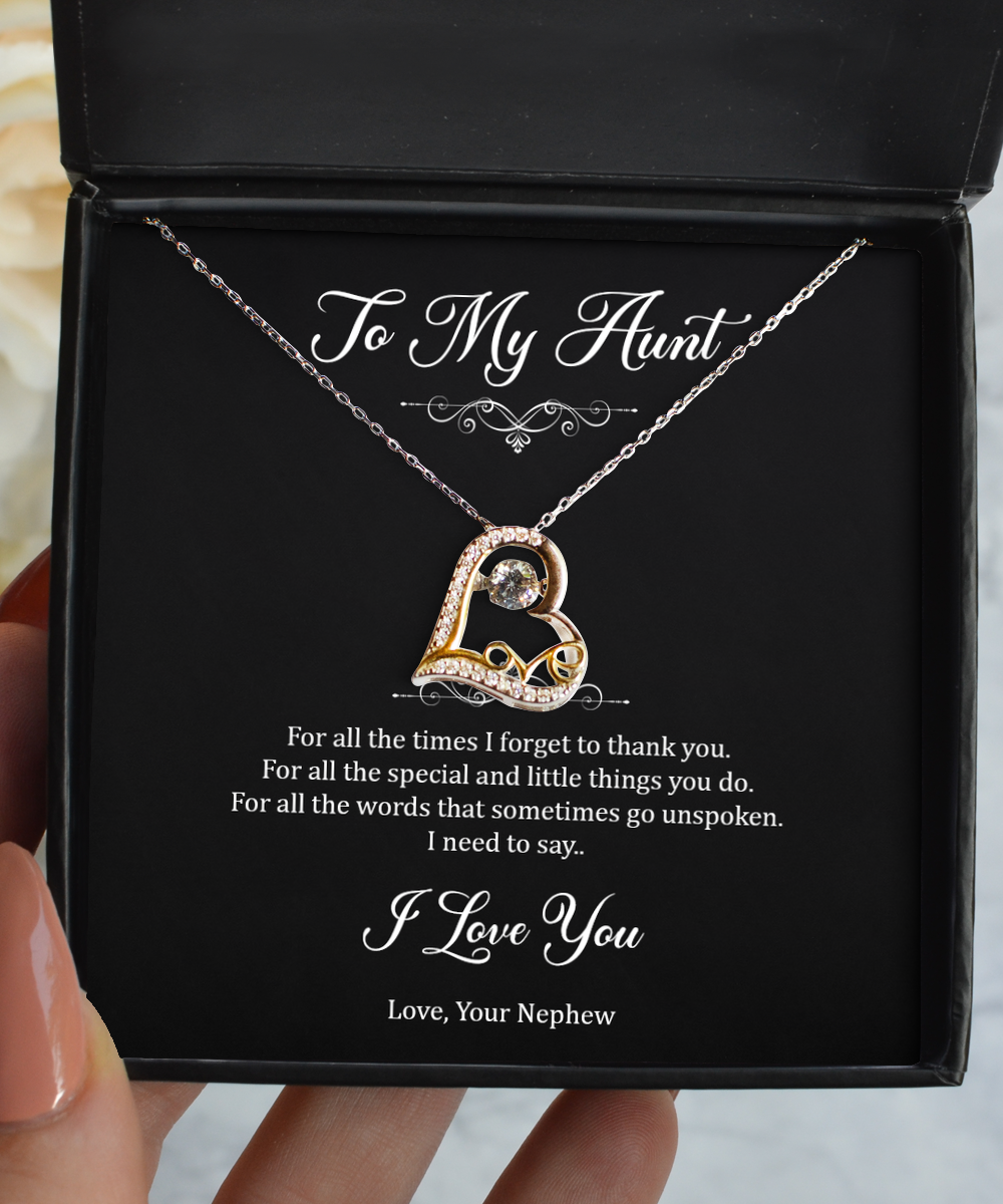 To My Aunt  Gifts, I Need To Say I Love You, Love Dancing Necklace For Women, Aunt  Birthday Jewelry Gifts From Nephew