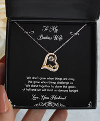 Load image into Gallery viewer, To My Badass Wife, We Stand Together, Love Dancing Necklace For Women, Anniversary Birthday Valentines Day Gifts From Husband
