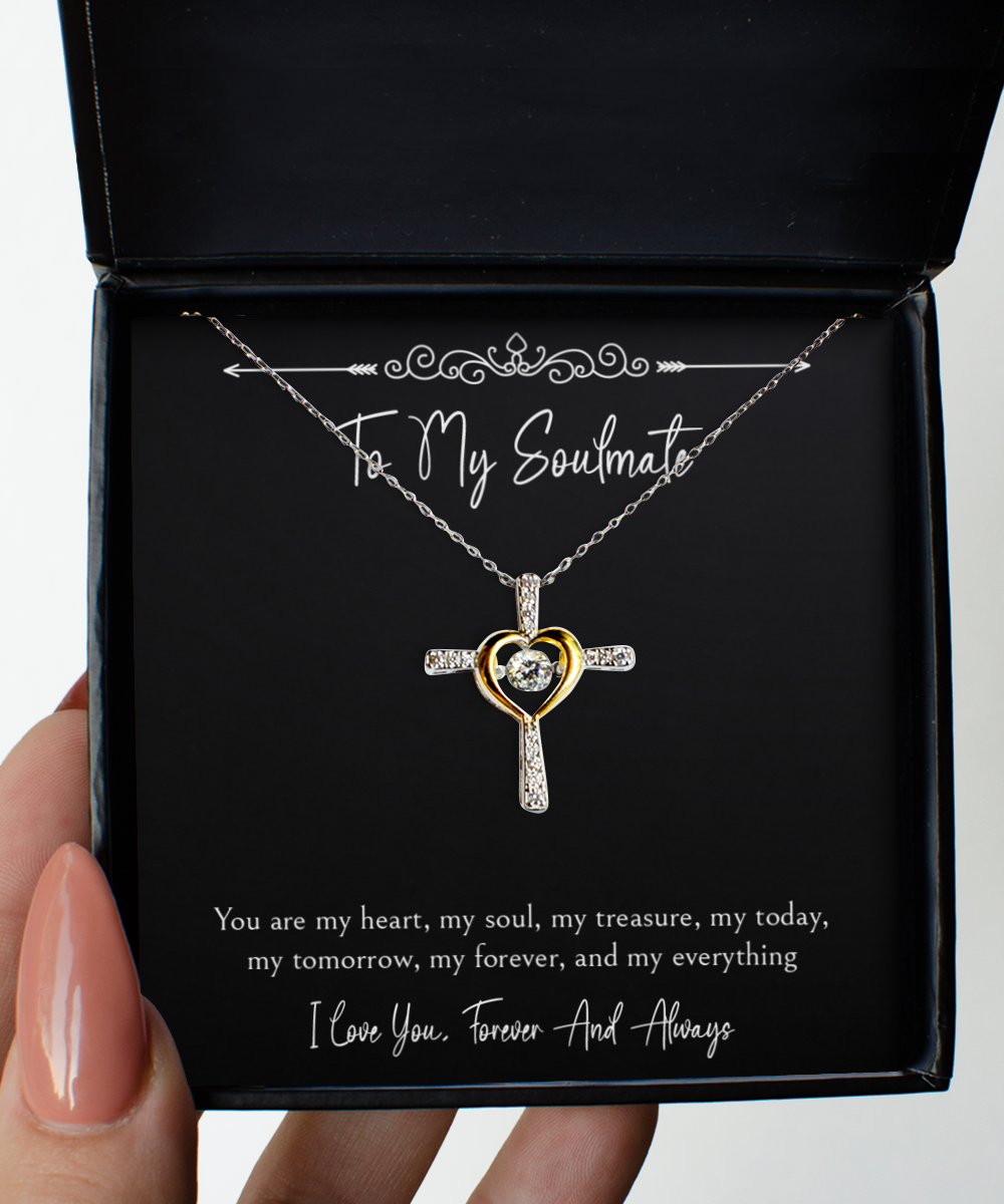 To My Girlfriend, You Are My Heart, Cross Dancing Necklace For Women, Anniversary Birthday Valentines Day Gifts From Boyfriend