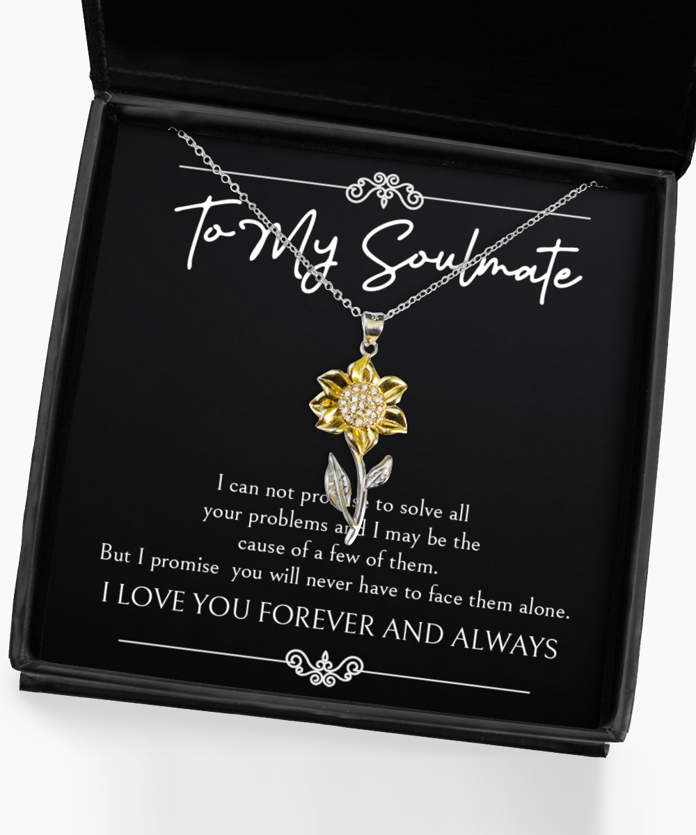 To My Wife, I Love You Forever And Always, Sunflower Pendant Necklace For Women, Anniversary Birthday Valentines Day Gifts From Husband