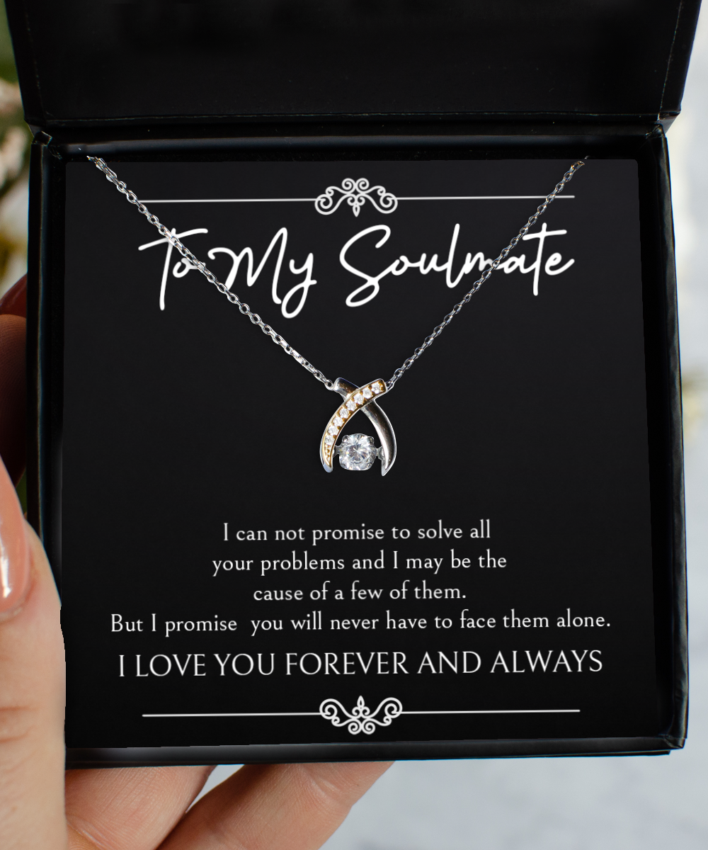 To My Wife, I Love You Forever And Always, Wishbone Dancing Necklace For Women, Anniversary Birthday Valentines Day Gifts From Husband