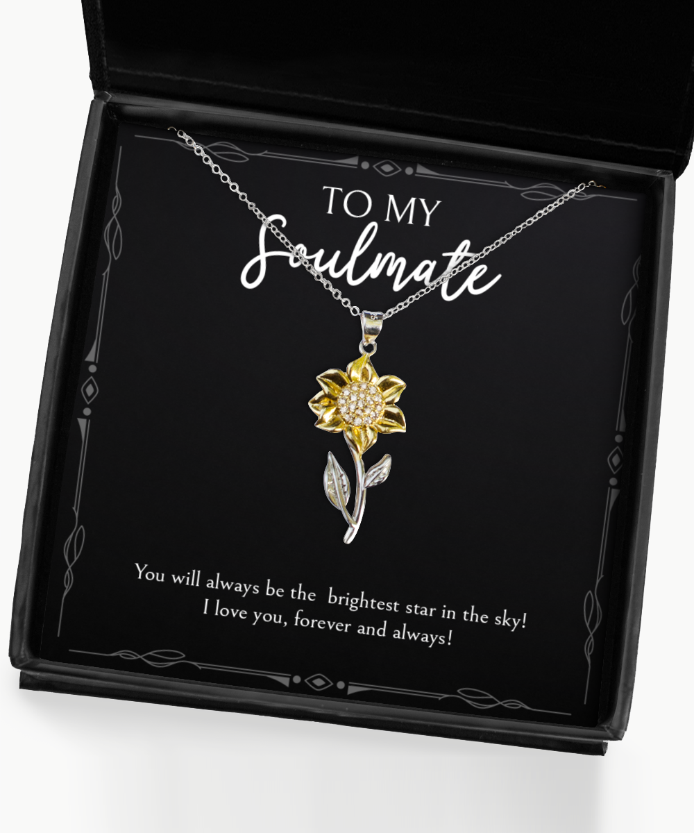 To My Wife, Forever And Always, Sunflower Pendant Necklace For Women, Anniversary Birthday Valentines Day Gifts From Husband
