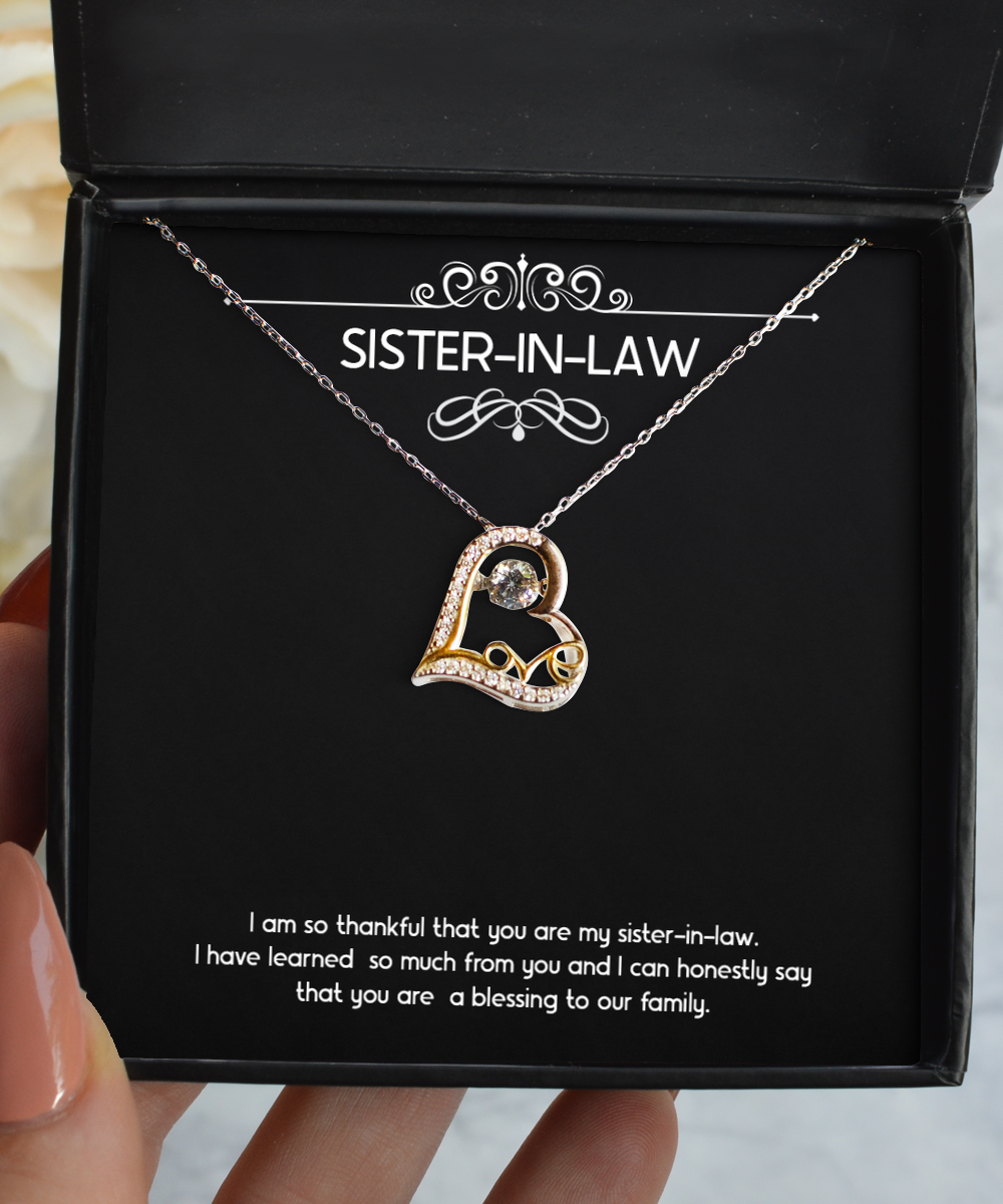 To My Sister-in-law Gifts,  You Are A Blessing To Our Family, Love Dancing Necklace For Women, Birthday Jewelry Gifts From Sister