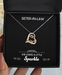 Load image into Gallery viewer, To My Sister-in-law Gifts, She Leaves A Little Sparkle, Love Dancing Necklace For Women, Birthday Jewelry Gifts From Sister
