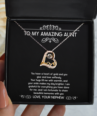 Load image into Gallery viewer, To My Aunt Gifts, You Have A Heart Of Gold, Love Dancing Necklace For Women, Aunt Birthday Jewelry Gifts From Nephew
