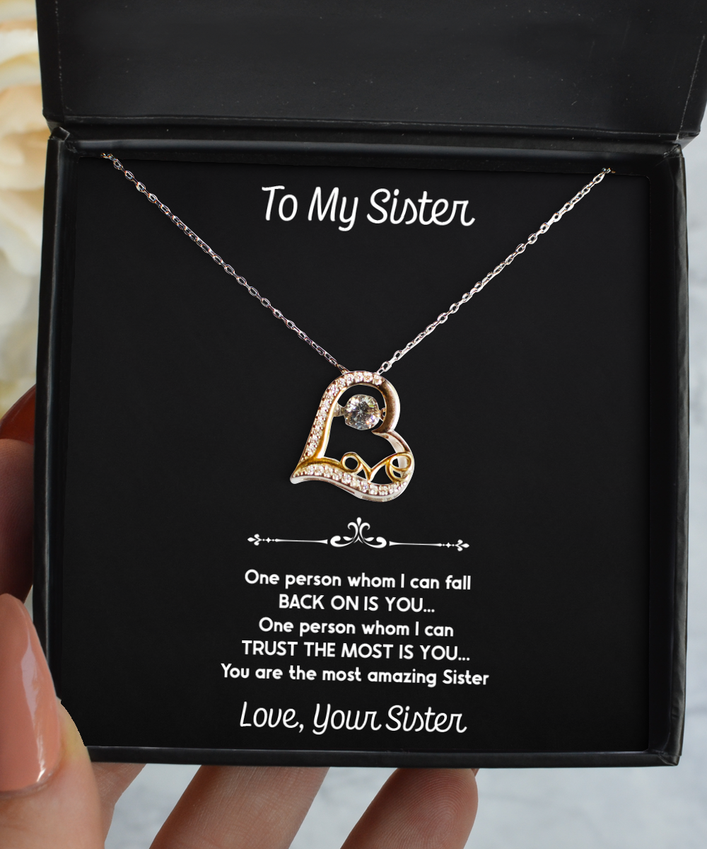 To My Sister Gifts, You Are The Most Amazing Sister, Love Dancing Necklace For Women, Birthday Jewelry Gifts From Sister