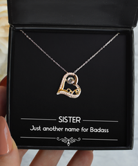 Load image into Gallery viewer, To My Badass Sister Gifts, Sister , Love Dancing Necklace For Women, Birthday Jewelry Gifts From Sister
