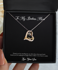 Load image into Gallery viewer, To My Badass Mom Gifts, Thank You For Standing By My Side , Love Dancing Necklace For Women, Birthday Mothers Day Present From Son
