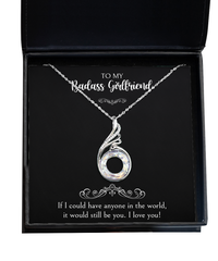 Load image into Gallery viewer, To My Badass Girlfriend, If I Could Have Anyone In The World, Rising Phoenix Necklace For Women, Anniversary Birthday Valentines Day Gifts From Boyfriend
