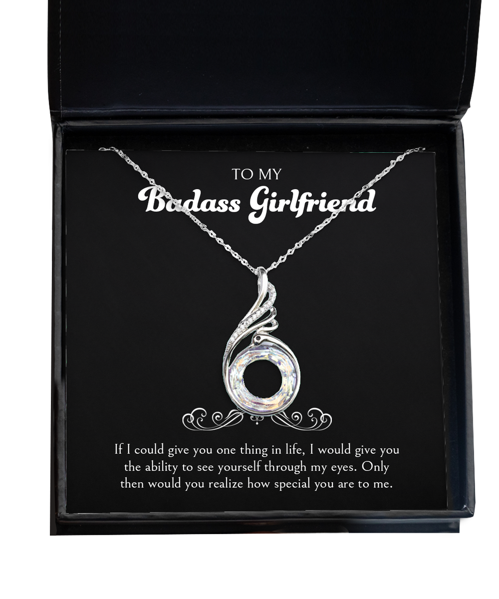 To My Badass Girlfriend, Special You Are To Me, Rising Phoenix Necklace For Women, Anniversary Birthday Valentines Day Gifts From Boyfriend