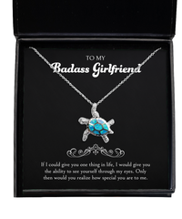 Load image into Gallery viewer, To My Badass Girlfriend, Special You Are To Me, Opal Turtle Necklace For Women, Anniversary Birthday Valentines Day Gifts From Boyfriend
