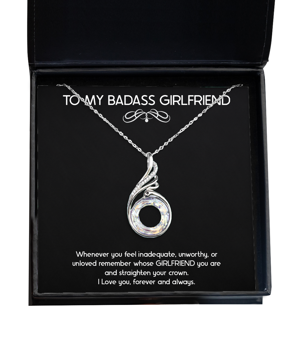 To My Badass Girlfriend, Forever And Always, Rising Phoenix Necklace For Women, Anniversary Birthday Valentines Day Gifts From Boyfriend