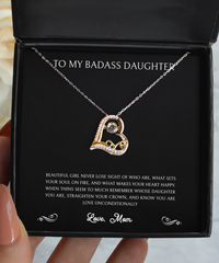 Load image into Gallery viewer, To My Badass Daughter Gifts, Remember Whose Daughter You Are, Love Dancing Necklace For Women, Birthday Jewelry Gifts From Mom

