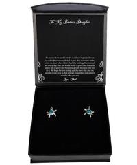 Load image into Gallery viewer, To My Badass Daughter Gifts, You Make Me Smile, Opal Turtle Earrings For Women, Birthday Jewelry Gifts From Dad
