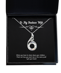 Load image into Gallery viewer, To My Badass Wife, I Got Your Back, Rising Phoenix Necklace For Women, Anniversary Birthday Valentines Day Gifts From Husband
