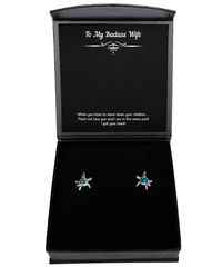 Load image into Gallery viewer, To My Badass Wife, I Got Your Back, Opal Turtle Earrings For Women, Anniversary Birthday Valentines Day Gifts From Husband
