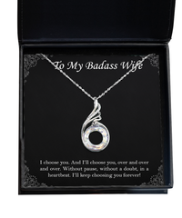 Load image into Gallery viewer, To My Badass Wife, I Choose You, Rising Phoenix Necklace For Women, Anniversary Birthday Valentines Day Gifts From Husband
