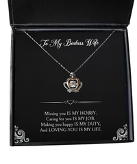 Load image into Gallery viewer, To My Badass Wife Gifts, Loving You Is My Life, Crown Pendant Necklace For Women, Wedding Day Thank You Ideas From Husband
