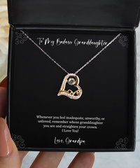 Load image into Gallery viewer, To My Badass Granddaughter Gifts, Remember Whose Granddaughter You Are, Love Dancing Necklace For Women, Birthday Jewelry Gifts From Grandpa
