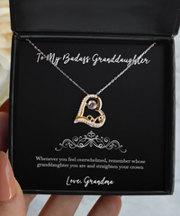 Load image into Gallery viewer, To My Badass Granddaughter Gifts, Whenever You Feel Overwhelmed, Love Dancing Necklace For Women, Birthday Jewelry Gifts From Grandma

