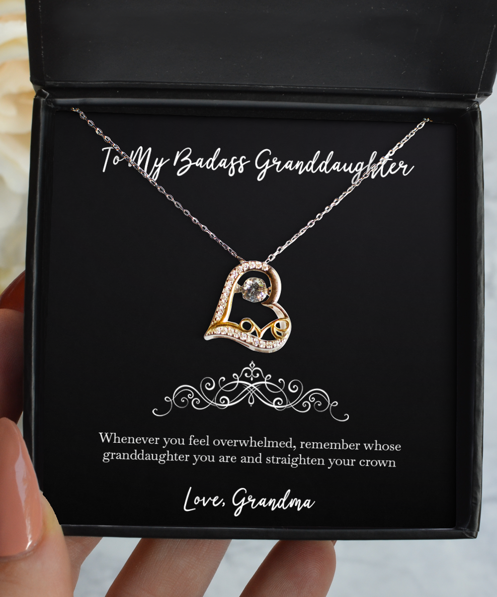 To My Badass Granddaughter Gifts, Whenever You Feel Overwhelmed, Love Dancing Necklace For Women, Birthday Jewelry Gifts From Grandma
