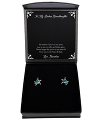 Load image into Gallery viewer, To My Badass Granddaughter Gifts, I Love You To The Stars &amp; Back, Opal Turtle Earrings For Women, Birthday Jewelry Gifts From Grandma
