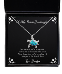 Load image into Gallery viewer, To My Badass Granddaughter Gifts, I Love You To The Stars &amp; Back, Opal Turtle Necklace For Women, Birthday Jewelry Gifts From Grandpa

