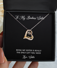 Load image into Gallery viewer, To My Badass Sister Gifts, Being My Sister , Love Dancing Necklace For Women, Birthday Jewelry Gifts From Sister
