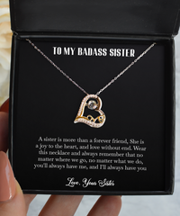 Load image into Gallery viewer, To My Badass Sister Gifts, A Sister Is More Than A Forever Friend, Love Dancing Necklace For Women, Birthday Jewelry Gifts From Sister
