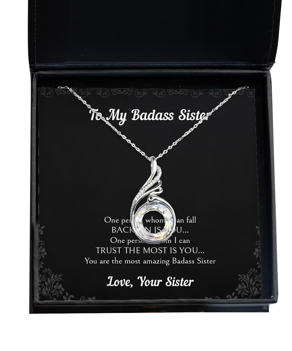 To My Badass Sister Gifts, You Are The Most Amazing Badass Sister, Rising Phoenix Necklace For Women, Birthday Jewelry Gifts From Sister
