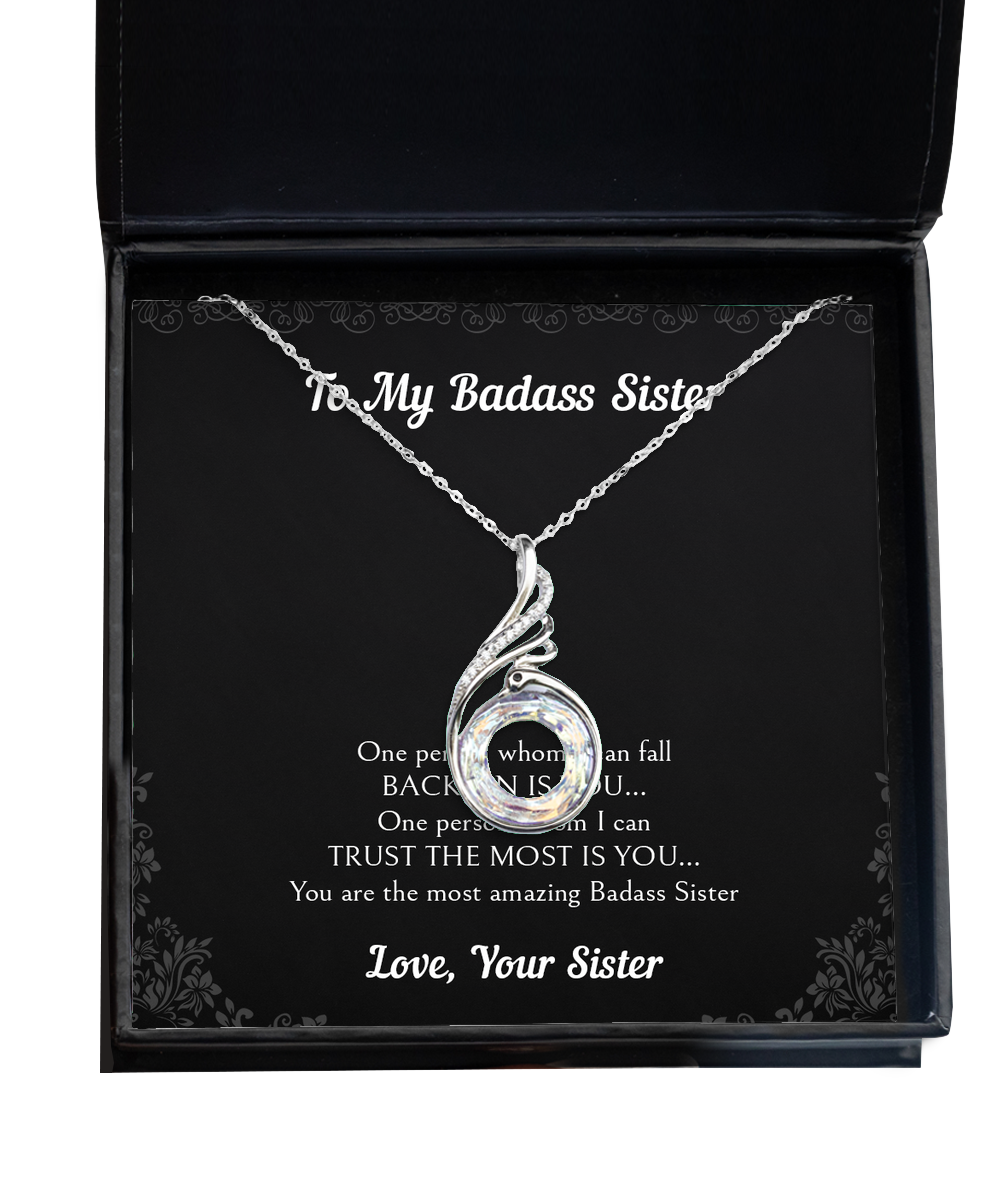To My Badass Sister Gifts, You Are The Most Amazing Badass Sister, Rising Phoenix Necklace For Women, Birthday Jewelry Gifts From Sister