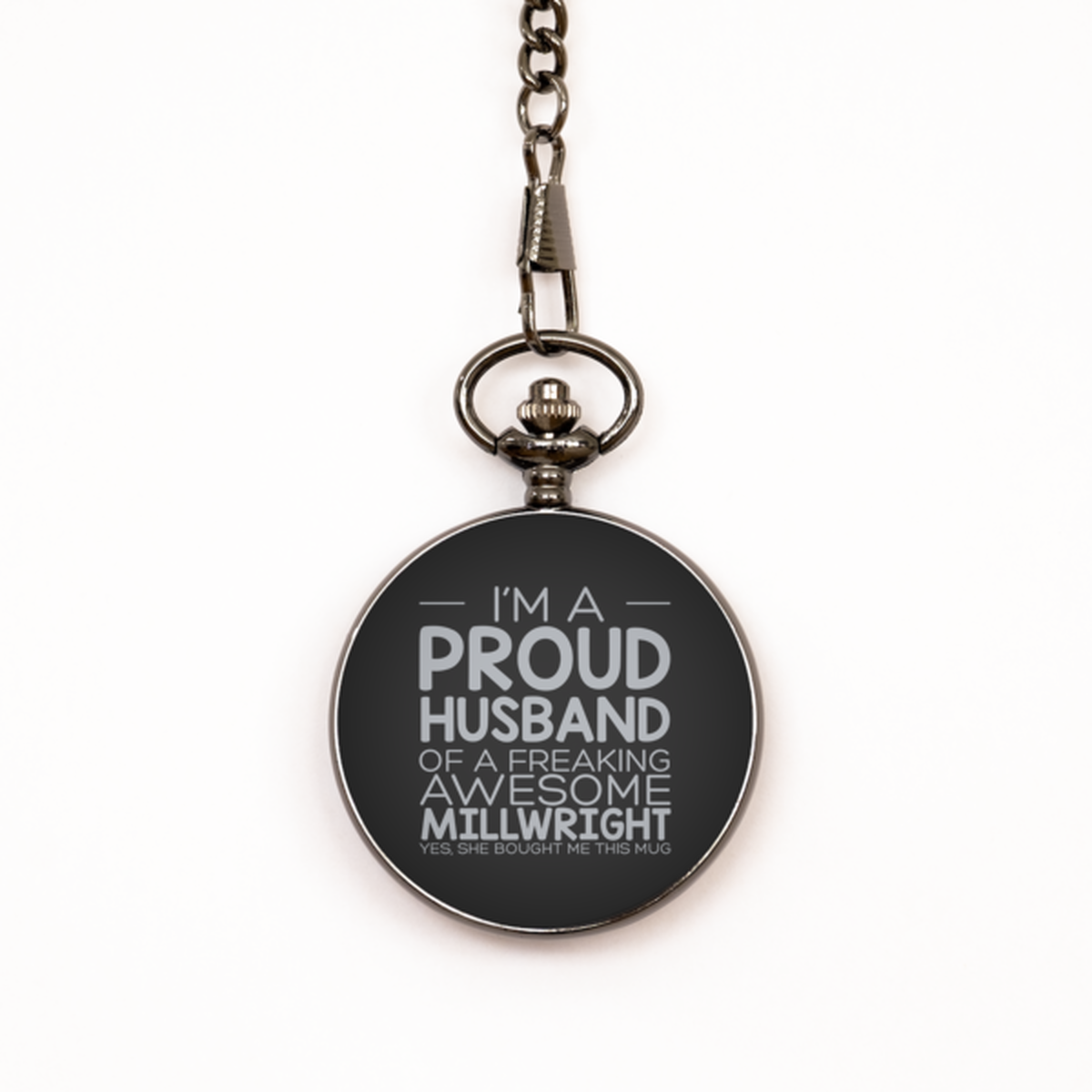 Millwright Husband Pocket Watch, Gifts for Husband From Wife, Engraved Pocket Watch