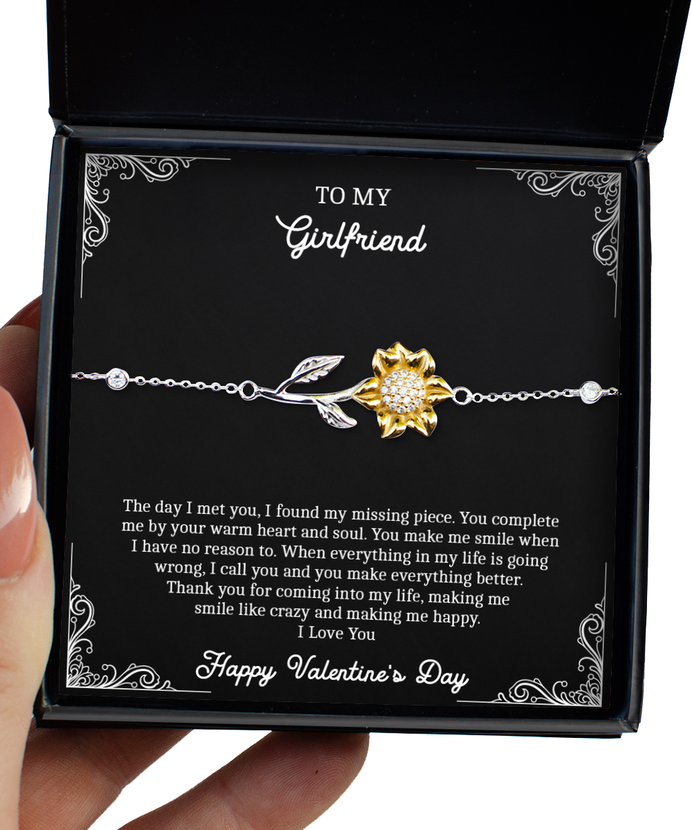 To My Girlfriend, The Day I Met You, Sunflower Bracelet For Women,  Valentines Day Gifts From Boyfriend | HappyMeFamily