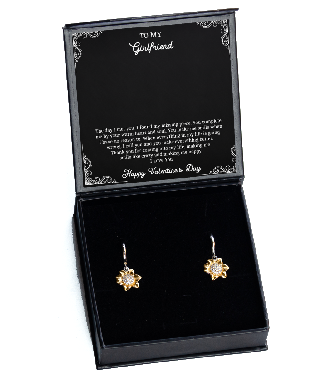 To My Girlfriend, The Day I Met You, Sunflower Earrings For Women, Valentines Day Gifts From Boyfriend