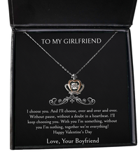 Load image into Gallery viewer, To My Girlfriend, I Choose You, Crown Pendant Necklace For Women, Valentines Day Gifts From Boyfriend
