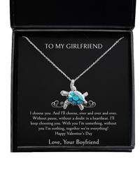 Load image into Gallery viewer, To My Girlfriend, I Choose You, Opal Turtle Necklace For Women, Valentines Day Gifts From Boyfriend

