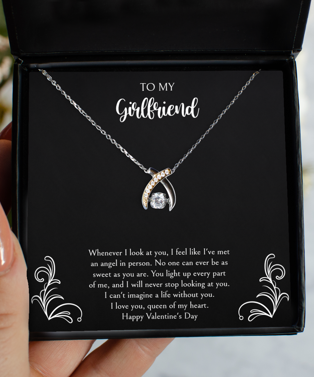 To My Girlfriend, I Can't Imagine A Life Without You, Wishbone Dancing Necklace For Women, Valentines Day Gifts From Boyfriend
