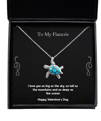 Load image into Gallery viewer, To My Fiancée, I Love You As Big As The Sky, Opal Turtle Necklace For Women, Valentines Day Gifts From Fiancé
