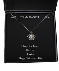 Load image into Gallery viewer, To My Fiancée, I Love You More, Crown Pendant Necklace For Women, Valentines Day Gifts From Fiancé
