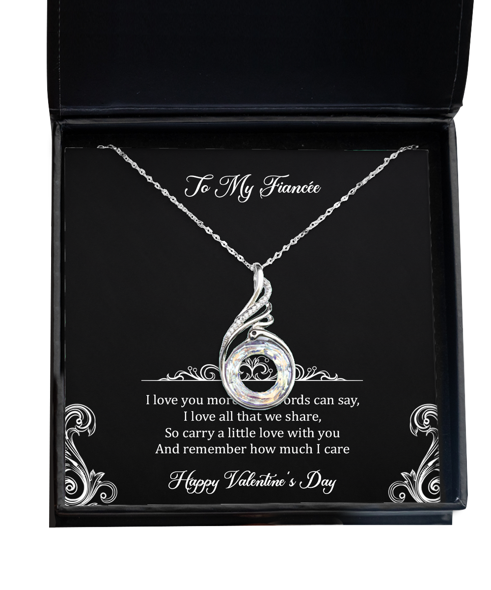 To My Fiancée, Remember How Much I Care, Rising Phoenix Necklace For Women, Valentines Day Gifts From Fiancé