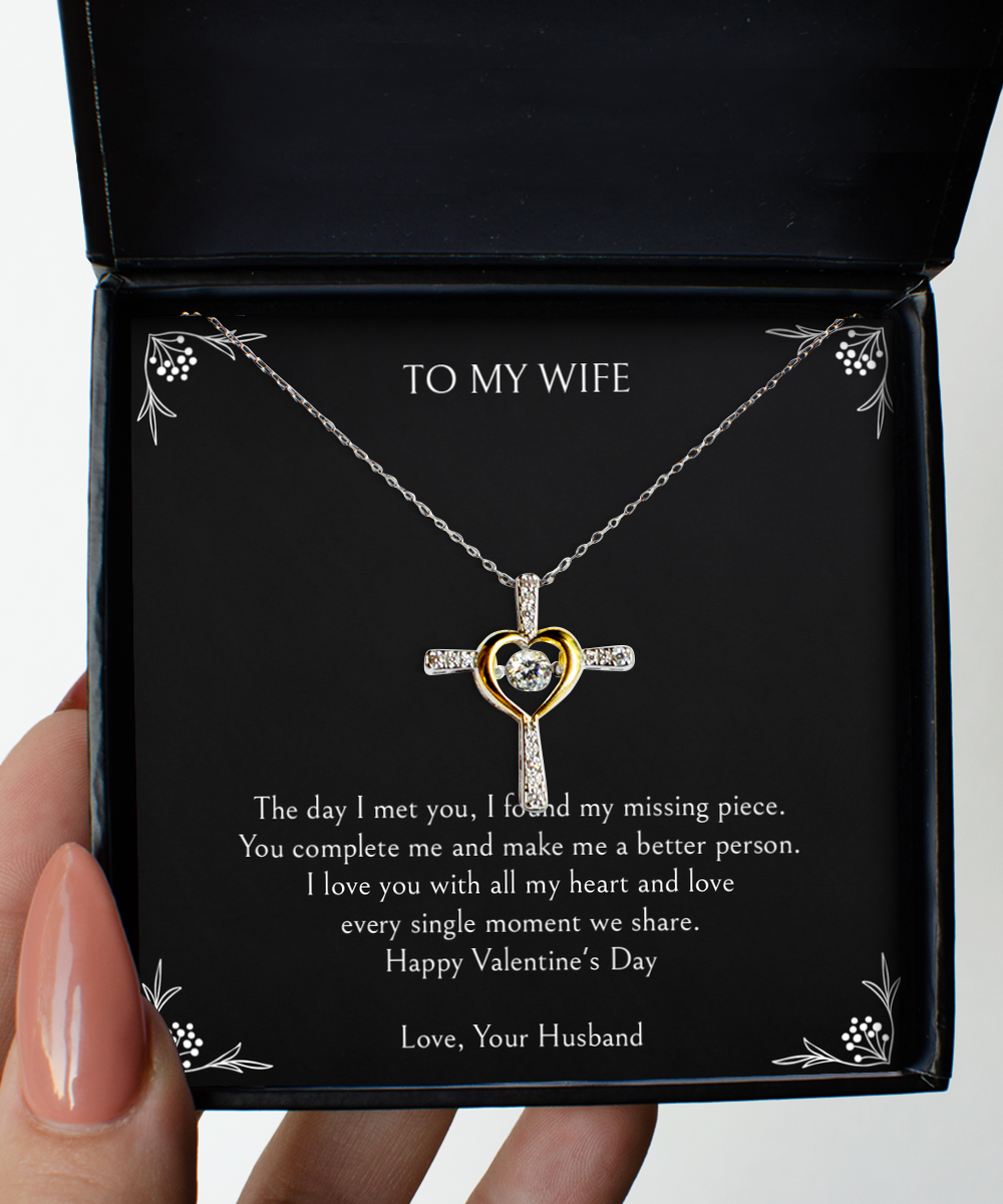 To My Wife, The Day I Met You, Cross Dancing Necklace For Women, Valentines Day Gifts From Husband