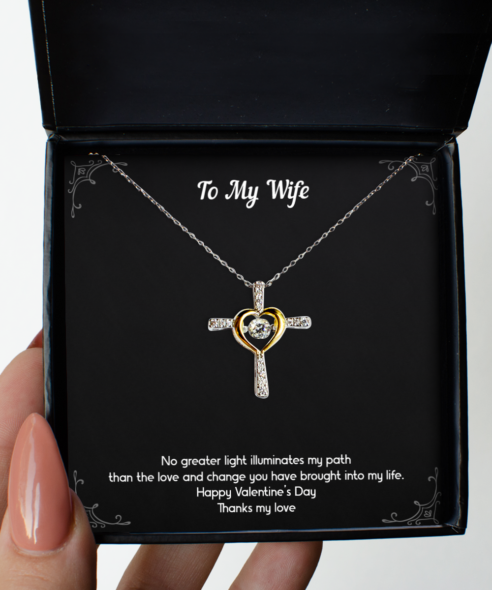 To My Wife, Thanks My Love, Cross Dancing Necklace For Women, Valentines Day Gifts From Husband